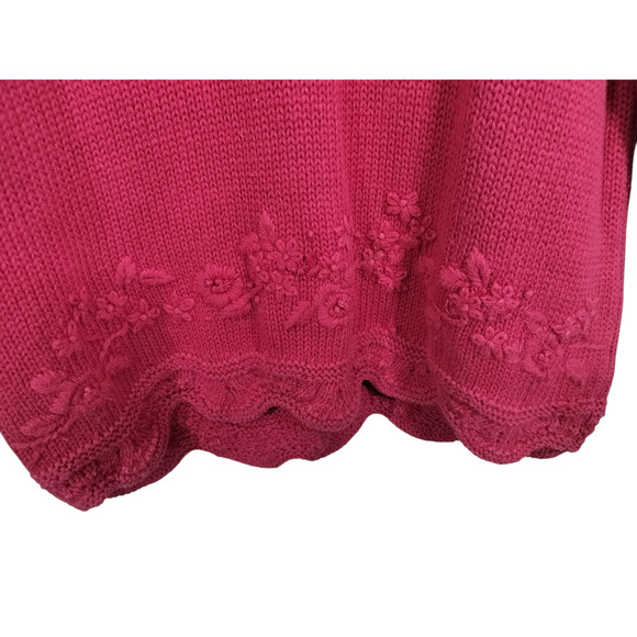 3192) Vintage Express Tricot Pink Chunky Sweater Size Medium - Picture 5 of 9